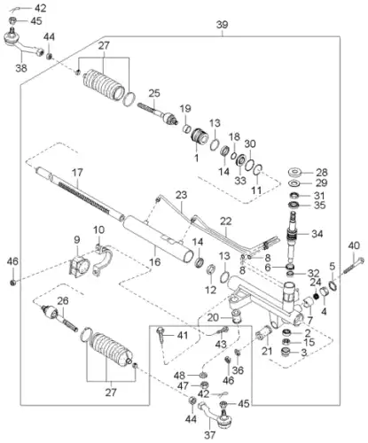 Рулевая рейка MOBIS 577103E010