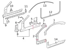 Уплотнитель двери MB 217 720 03 01