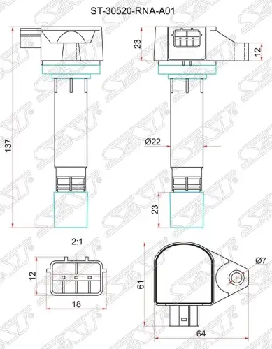 Катушка зажигания SAT ST-30520-RNA-A01