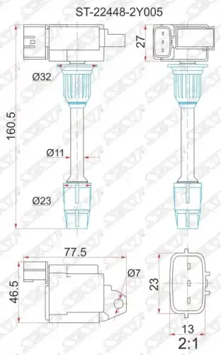 Катушка зажигания SAT ST-22448-2Y005
