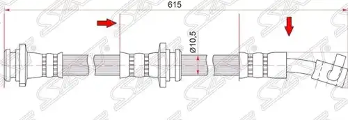 ШЛАНГ ТОРМОЗНОЙ ПЕРЕДНИЙ (ТАИЛАНД) NISSAN CUBE Z12/NOTE E11/TIIDA C11/MICRA K12 LH ST-46210-AX00B SAT