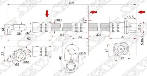 ШЛАНГ ТОРМОЗНОЙ ST-90947-02F60 SAT