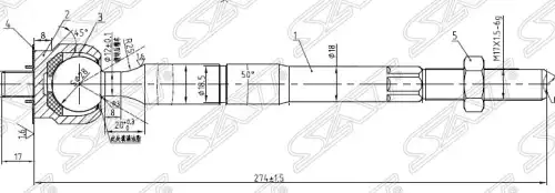 Рулевая тяга SAT ST-45503-29255