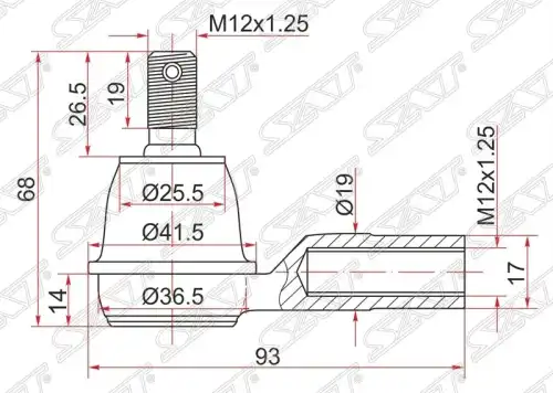 Рулевой наконечник SAT ST-53540-SX8-T01