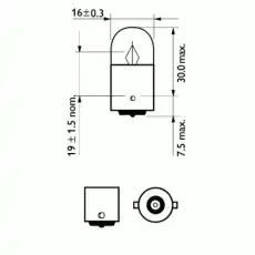 Автолампа накаливания BA15s PHILIPS 12821B2 R5W 12