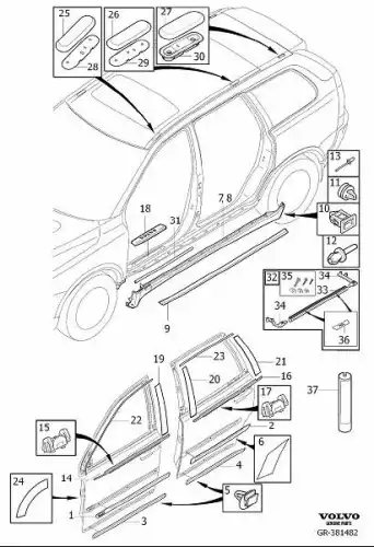30653722 грязеотражатель лев xc90 VOLVO