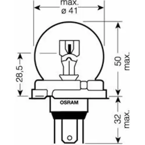 Автолампа галогенная P45t OSRAM 64203 12