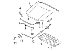 Капот MAZDA TRIBUTE 00-04 EC0152310M