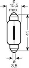 Автолампа ксеноновая SV8.5-8 OSRAM 6476 12