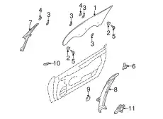 Стекло переднее левое опускное MITSUBISHI ECLIPSE 2D COUPE 2000- MR341909