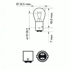 Автолампа накаливания BAZ15d PHILIPS 12594B2 12