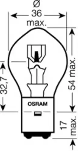 Автолампа галогенная BA20d OSRAM 7327 S2 12