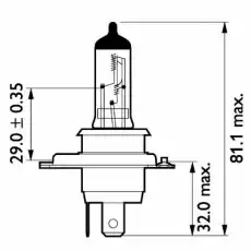Автолампа галогенная P43t-38 PHILIPS 13342MLC1 H4 24