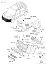 Молдинг бампера левый 865632K050 HYUNDAI