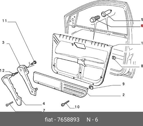 клипса Fiat Tempra 7658893