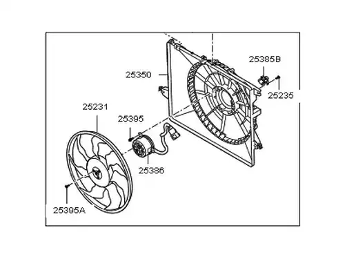 Вентиляторы радиаторов 253801U200 HYUNDAI