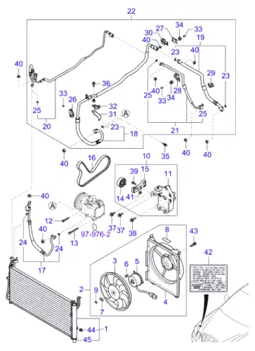 Радиатор кондиционера (конденсатор) MOBIS 976063F000