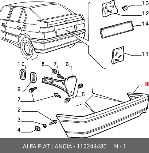 Бампер задний 112244480 ALFA ROMEO