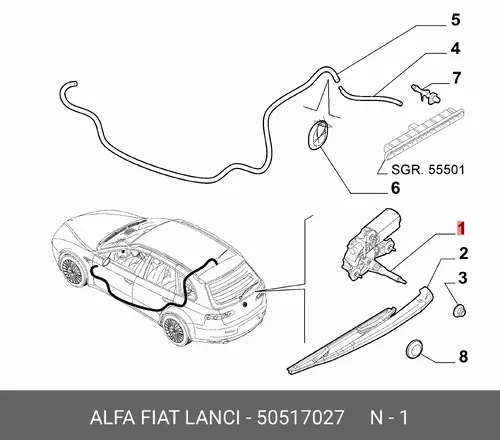 Моторчик стеклоочистителя 50517027 ALFA ROMEO