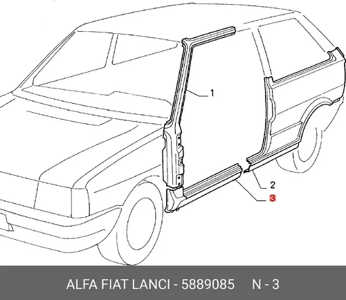Порог левый 5889085 FIAT