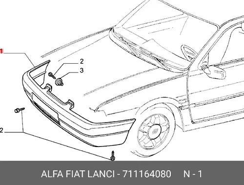 Бампер передний 711164080 FIAT