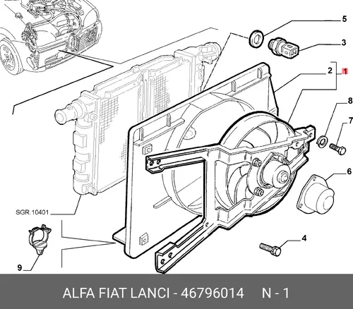 Вентиляторы радиаторов 46796014 FIAT