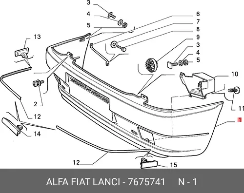 Бампер передний 7675741 FIAT