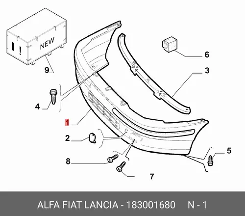 Бампер передний 183001680 FIAT