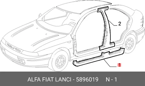 Порог правый 5896019 FIAT