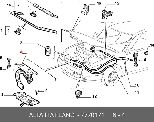 Засов 7770171 FIAT