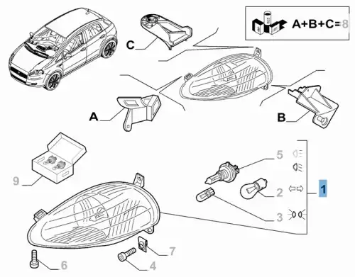 Фара FIAT 51840996