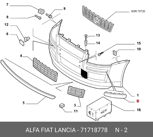 Молдинг бампера левый 71718778 FIAT
