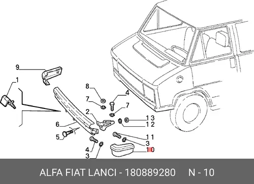 Угол бампера левый 180889280 FIAT