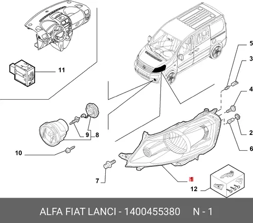 Фара FIAT 1400455380