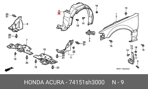 Подкрылок HONDA 74151SH3000