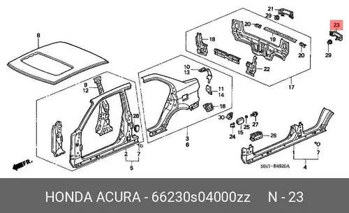 Фонарь задний HONDA 66230S04000ZZ
