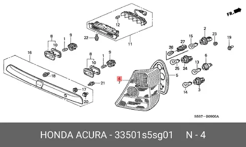 Фонарь задний HONDA 33501S5SG01