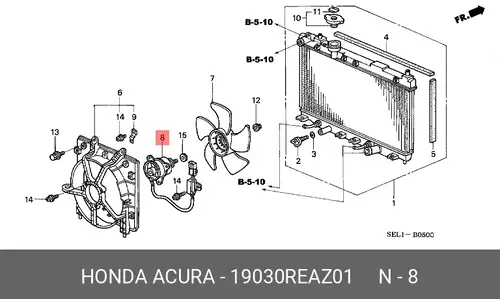 Вентиляторы радиаторов 19030REAZ01 HONDA