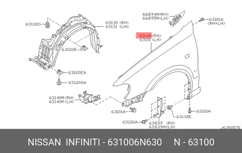 Крыло NISSAN 631006N630