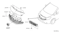 Решетка радиатора NISSAN 623203VY0H