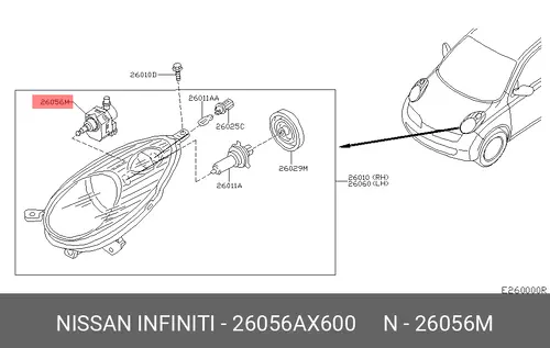 КОРРЕКТОР 26056AX600 NISSAN