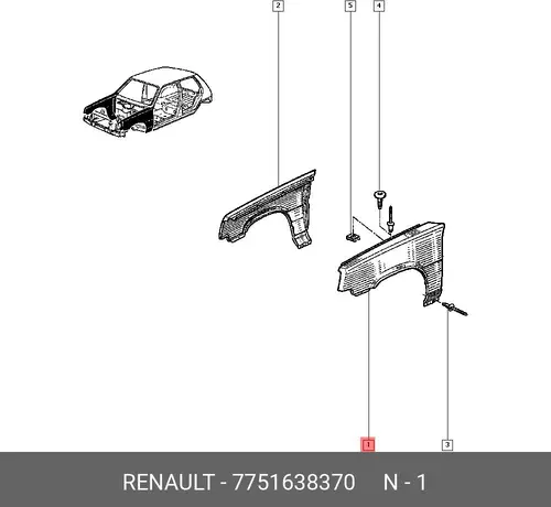 Крыло RENAULT 7751638370