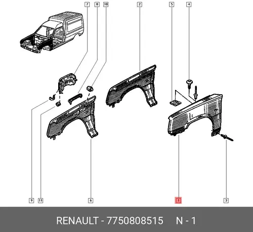 Крыло RENAULT 7750808515