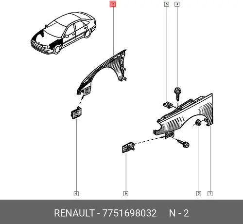 Крыло RENAULT 7751698032