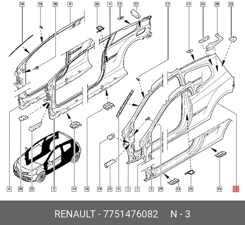 Крыло RENAULT 7751476082