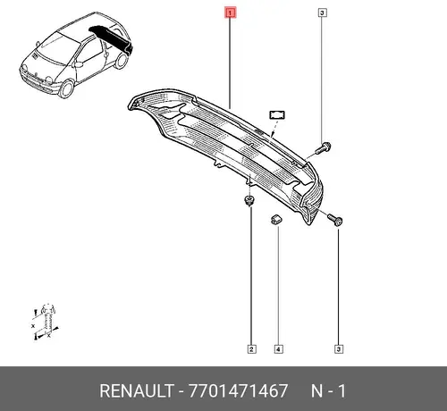Бампер задний 7701471467 RENAULT