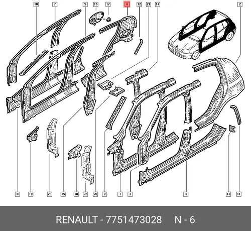 Крыло RENAULT 7751473028