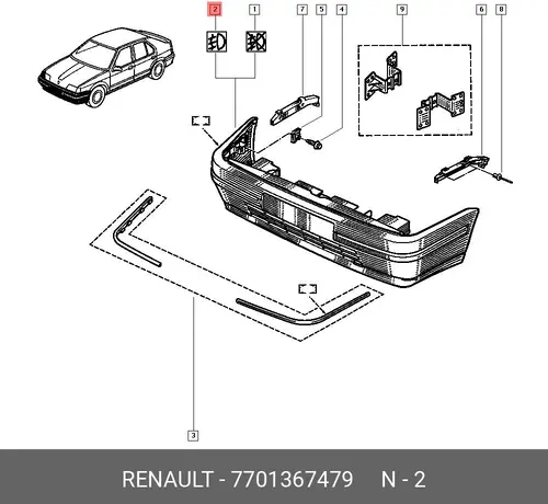 Бампер передний 7701367479 RENAULT