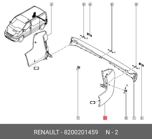 Угол бампера правый 8200201459 RENAULT