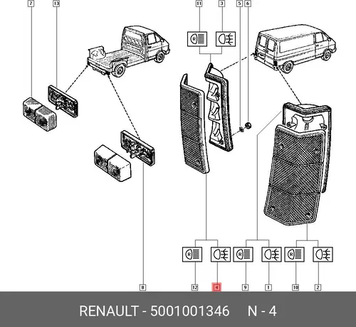 стекло фонаря 5001001346 RENAULT